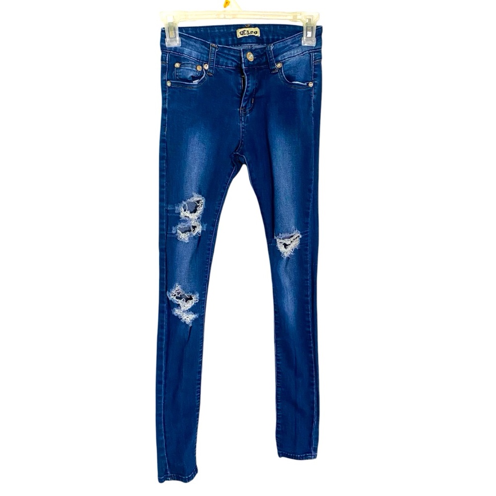 Cleo Blue Distressed Women's skinny Jeans size 1